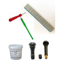 Kit 100 Plombs Masses d'Equilibrage Adhésives 4x5g+4x10g + 100 Valves TR413-414
