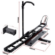Porte-Moto Attelage Scooter avec Rampe de chargement 227kg + Adaptateur 2'' 85x45mm