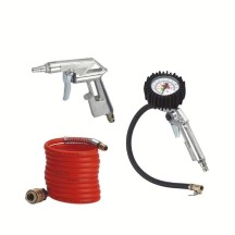 Kit 3 Accessoires Soufflette, Manomètre Gonfleur, Tuyau de Rallonge