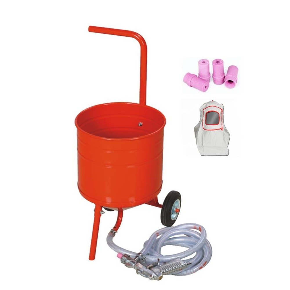 Sableuse Aérogommeuse mobile sur Roulettes 31,50L 50lb 23kg