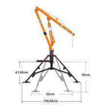 Grue Hydraulique de Levage Pick Up 0,5T avec Fixation Attelage