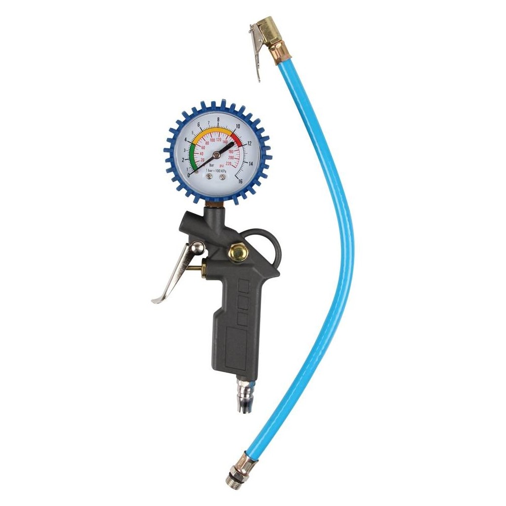 Pistolet de gonflage pneumatique - Manomètre gonfleur 16 bars Auto Moto Cycles