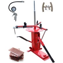 Démonte Pneu manuel Auto Moto jusqu'à 21" + 60 Mèches Pneu + 1 Pistolet Gonfleur + 2 Protections Jante
