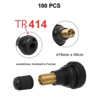 Lot de 100 Valves TR414 pour Pneumatiques Tubeless Voiture
