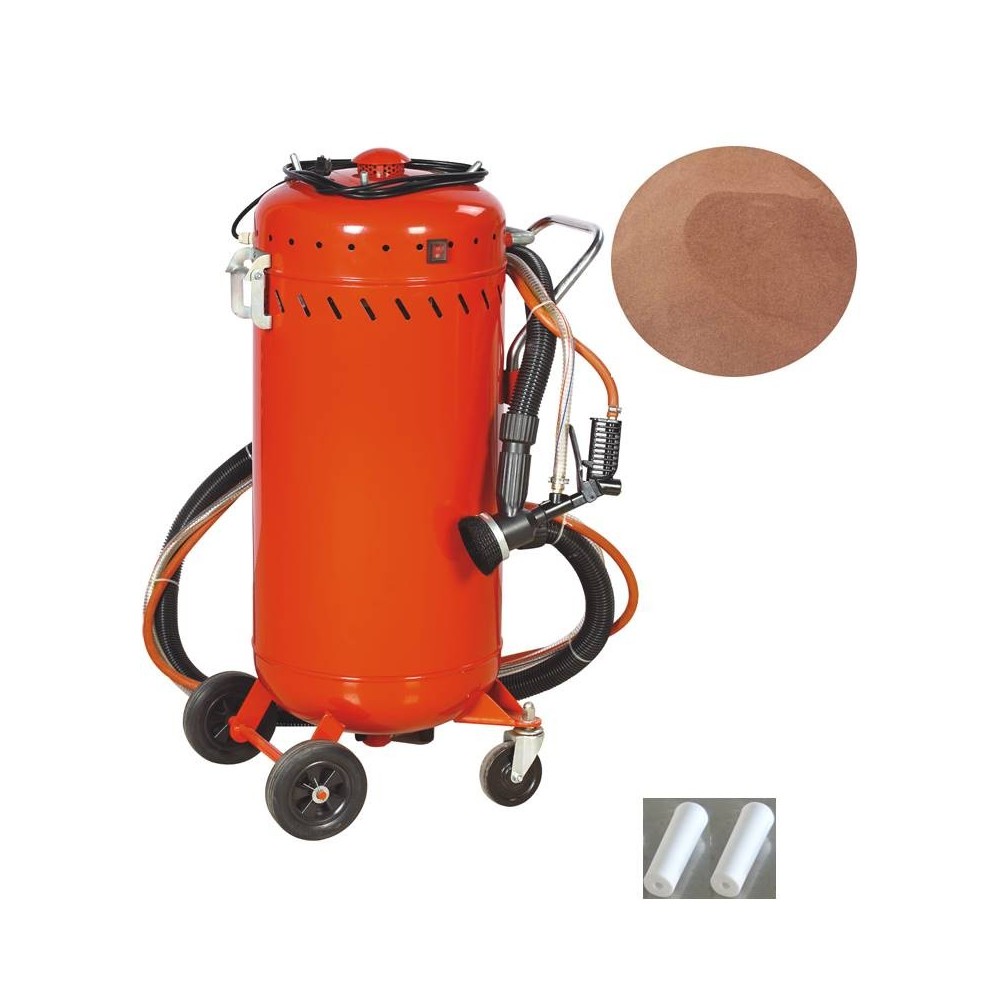 Combiné Sableuse Aérogommeuse Aspirateur mobile 106L
