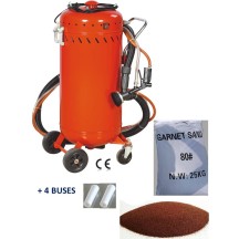 Combiné Sableuse Aérogommeuse Aspirateur mobile 106L + 4 Buses 7mm