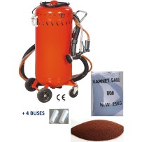 Combiné Sableuse Aérogommeuse Aspirateur mobile 106L + 4 Buses 7mm