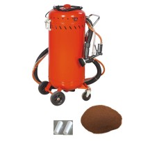 Combiné Sableuse Aérogommeuse Aspirateur mobile 106L + 4 Buses 7mm