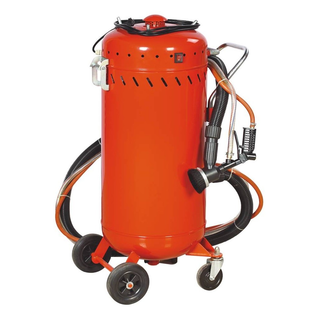 Combiné Sableuse Aérogommeuse Aspirateur mobile 106L intérieur extérieur + 4 Buses 7mm