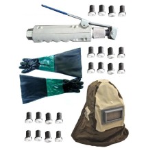 Pistolet Gâchette pour Sableuse Aérogommeuse mobile + 20 Buses + Paire de Gants + Masque