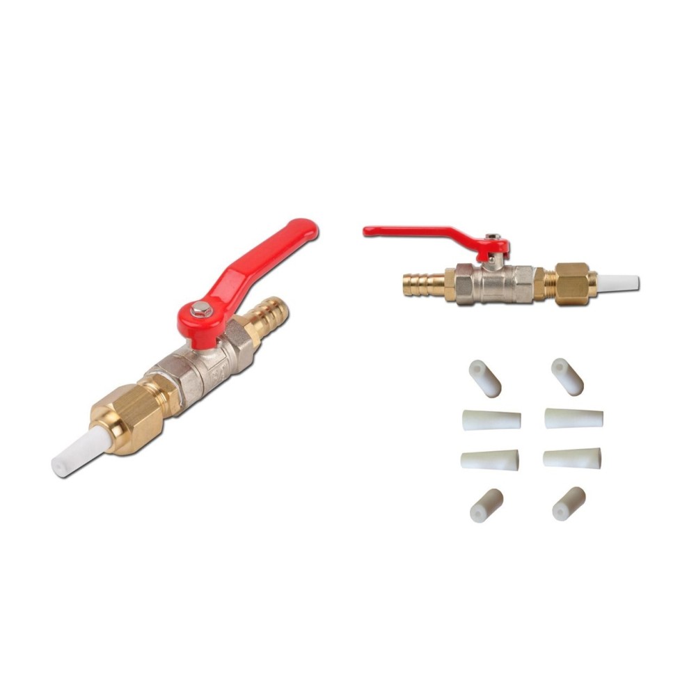 Robinet Vanne Porte-Buse 3/8 pour Sableuse Aérogommeuse + 8 Buses Céramique blanches