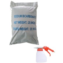 Pistolet de Sablage Bicarbonate de Soude 1L + Sac 25kg Abrasif Bicarbonate de Soude pour Sablage Aérogommage