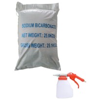 Pistolet de Sablage Bicarbonate de Soude 1L + Sac 25kg Abrasif Bicarbonate de Soude pour Sablage Aérogommage
