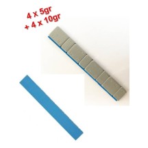 Lot 100 Barrettes de Plombs Adhésifs Masses d'Equilbrage Adhésives Jante Alu 4x5g+4x10g
