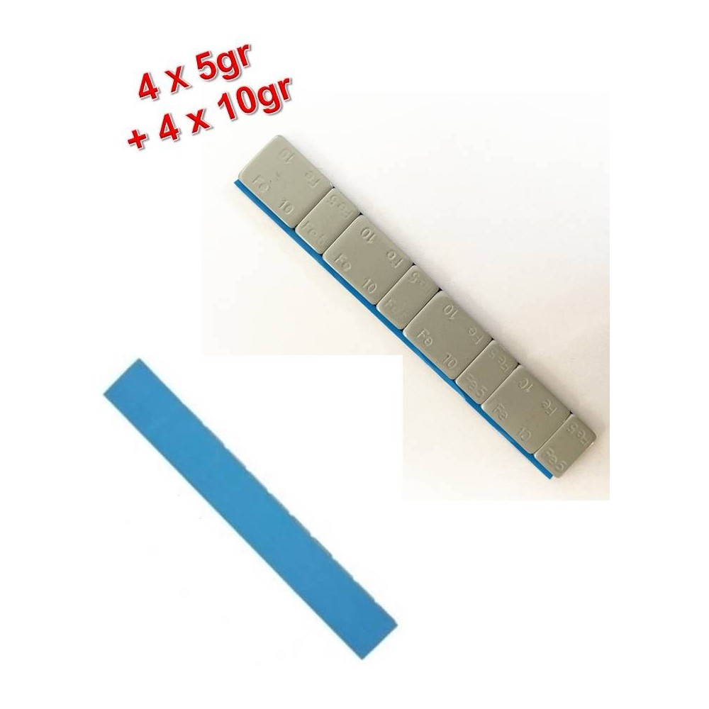 Lot 100 Barrettes de Plombs Adhésifs Masses d'Equilbrage Adhésives Jante Alu 4x5g+4x10g