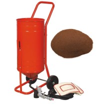 Sableuse Aérogommeuse mobile sur Roulettes 56,70L 90lb 41kg + Sac 20kg Abrasif Garnet 120A+
