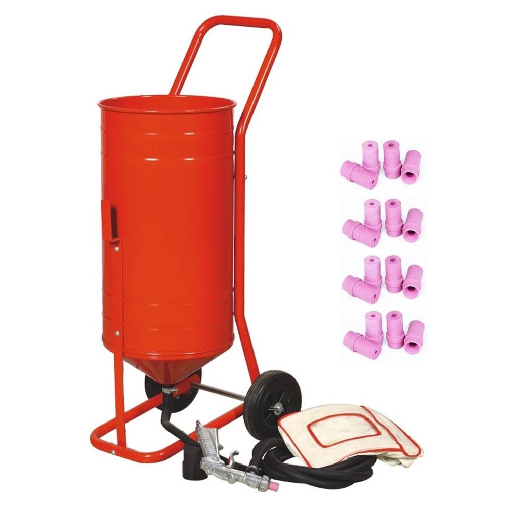 Sableuse Aérogommeuse mobile sur Roulettes 56,70L 90lb 41kg + 20 Buses
