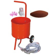Sableuse Aérogommeuse mobile sur Roulettes 31,50L 50lb 23kg + Sac 20kg Abrasif Garnet 80A+