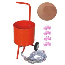 Sableuse Aérogommeuse mobile sur Roulettes 31,50L 50lb 23kg + 20 Buses + Sac 20kg Abrasif Garnet 200A+