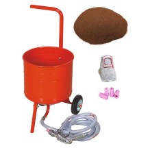 Sableuse Aérogommeuse mobile sur Roulettes 31,50L 50lb 23kg + Sac 20kg Abrasif Garnet 120A+