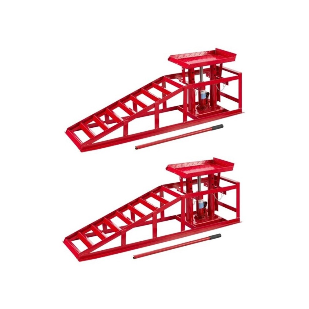 Paire de Rampes de Levage Hydraulique 2T Rampe d'Accès Réglable Véhicule 240-420mm