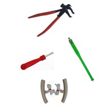 Kit Pince pour Plombs Masses d'Equilibrage + Tire Valve + Démonte Obus + 2 Protèges Jante