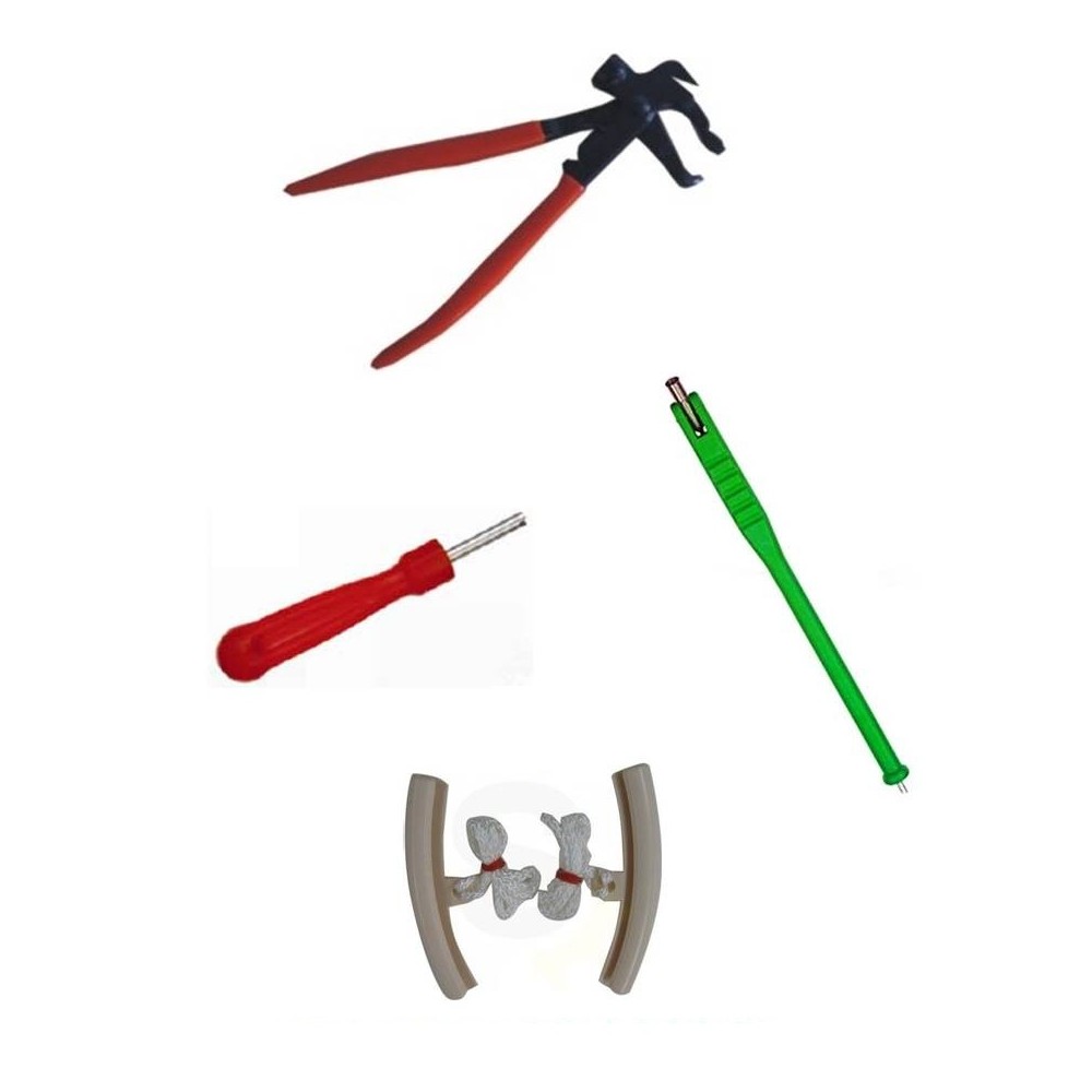 Kit Pince pour Plombs Masses d'Equilibrage + Tire Valve + Démonte Obus + 2 Protèges Jante