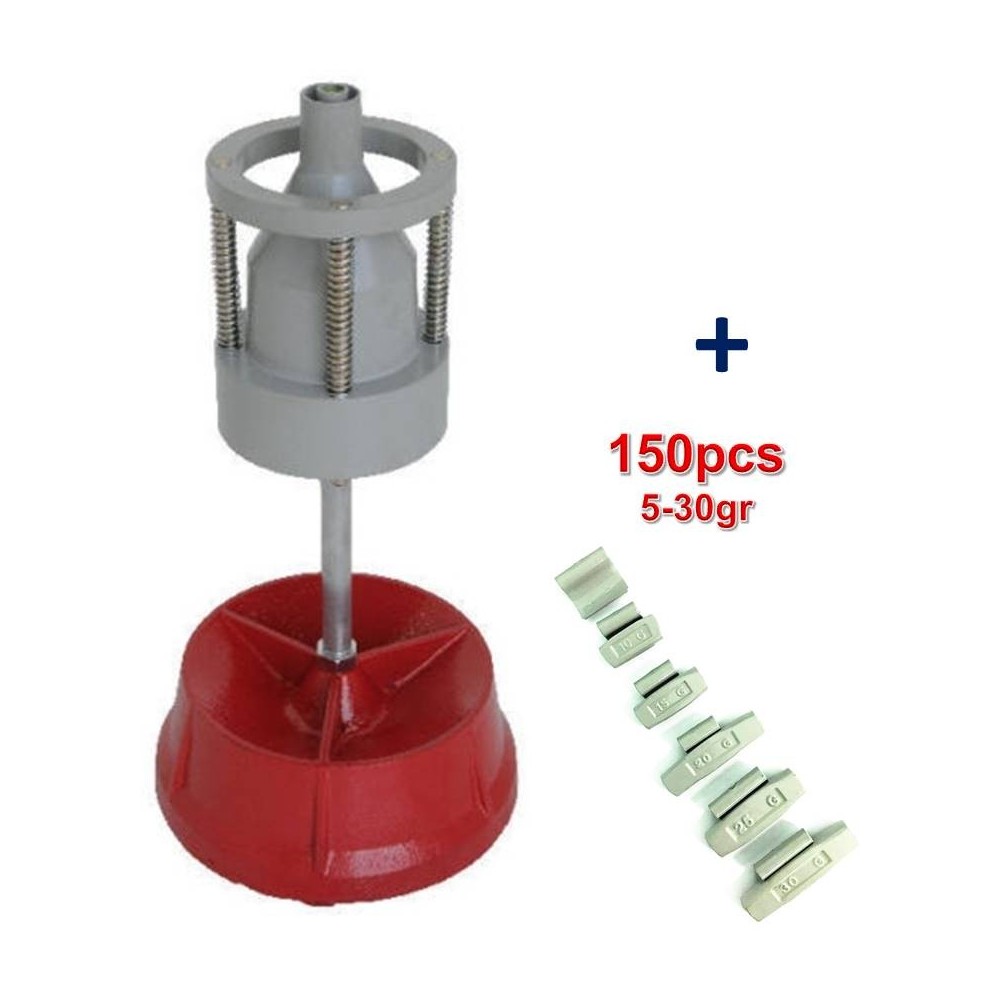 Equilibreuse de Roue Manuelle Portable + 150 Plombs Masses à  Frapper 5-30gr