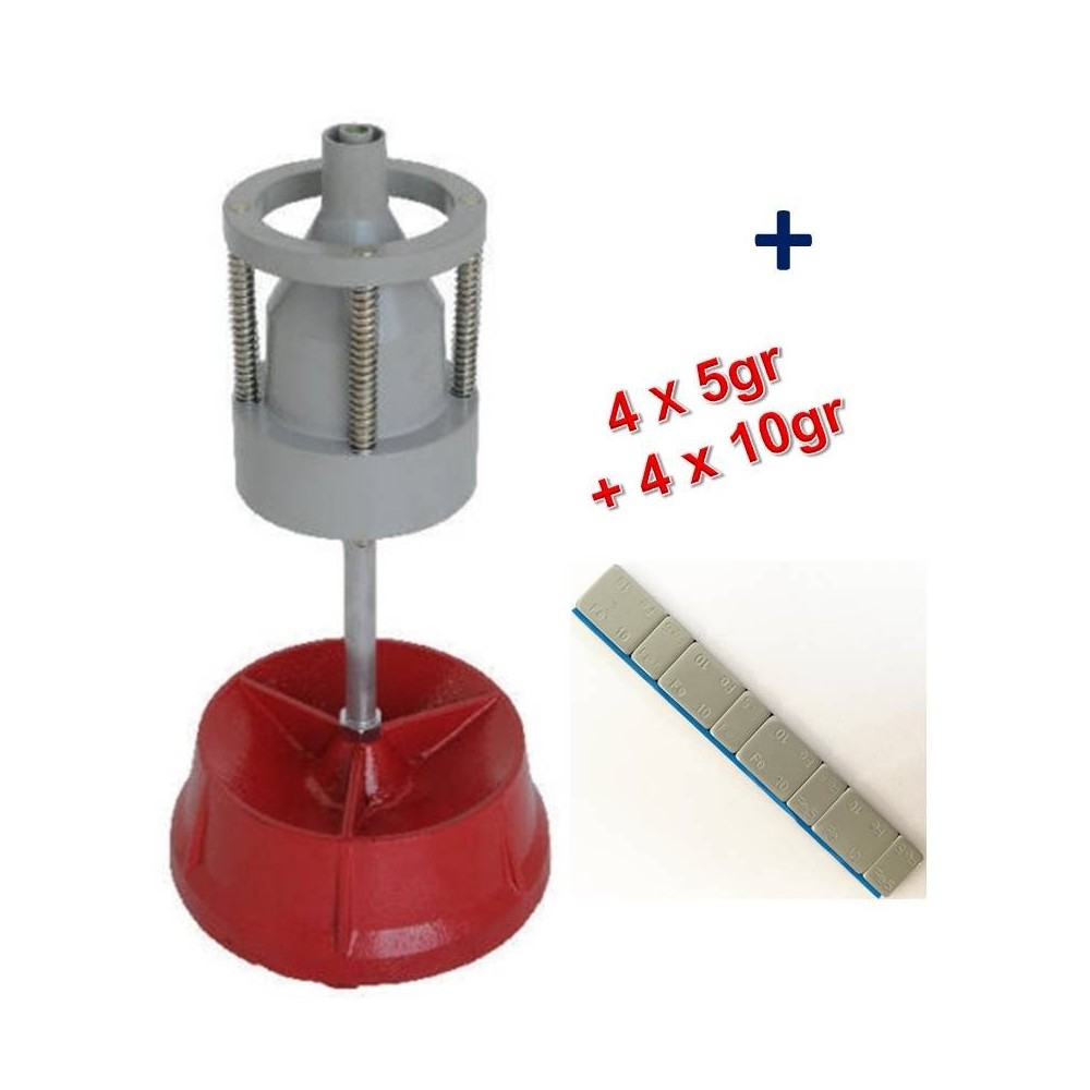 Equilibreuse de Roue Manuelle Portable + 100 Barrettes Plombs Masses