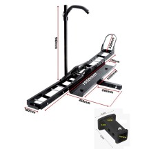 Porte Moto Attelage Scooter avec Rampe de chargement 227kg + Adaptateur 2'' 83x56mm